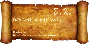 Dömös Károly névjegykártya